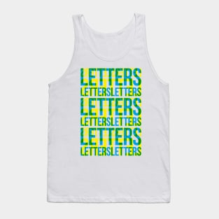Letters Typography Stack (Blue Yellow Green) Tank Top